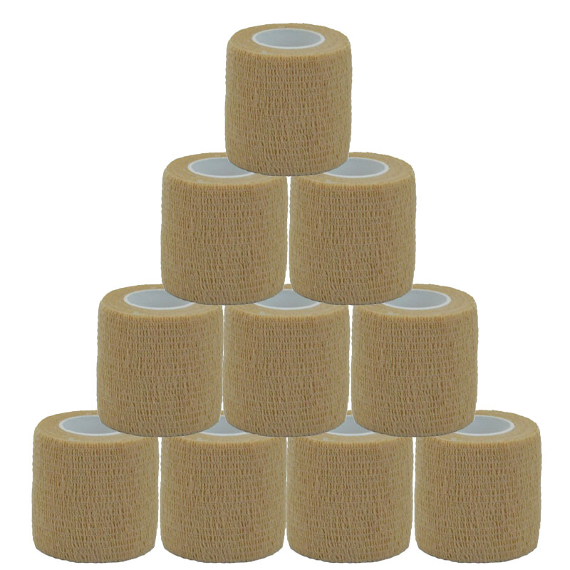 Finger Tape Athletic - 自己粘着性弾性包帯、ベージュのスポーツラップテープ、指関節運動保護キット、ペットラップ、2.5-15cm