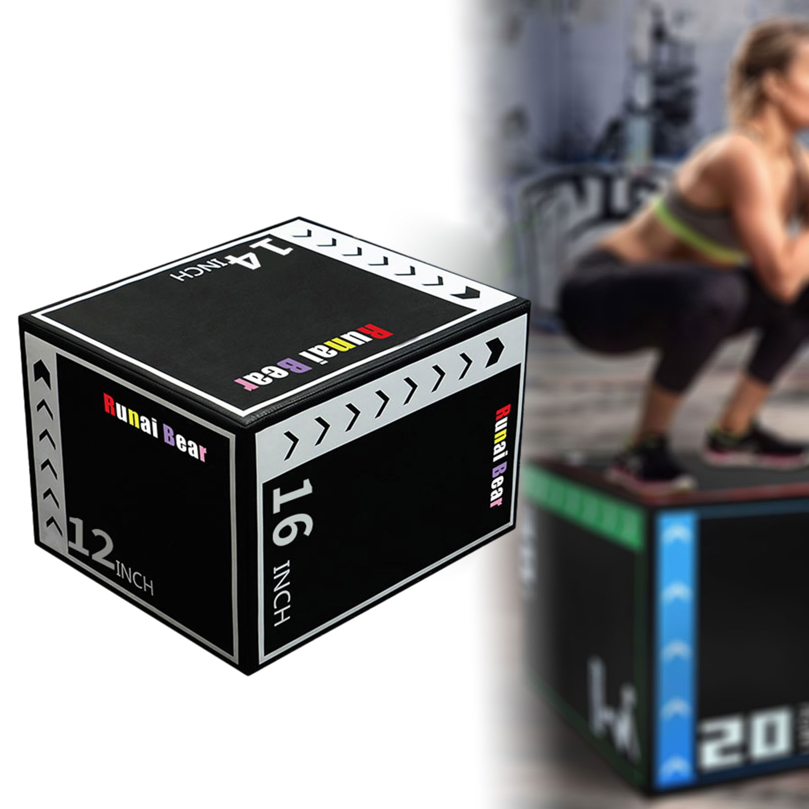 プライオジャンプエクササイズボックス ポータブルステップアッ - Box Jump Plyo のレビューと価格